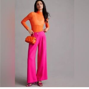 Anthropologie Pink Wide-Leg Pants